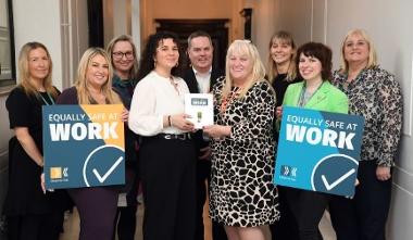 Left to right Katrina Smith,Linda Cassells,Kirsti Hay,Laura Martins,Thom Hughes,Shona Thomson,Kelsey Smith,Danni Glover,Elaine McHugh