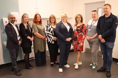 Drugs and Alcohol Policy Minister Christine McKelvie joined Councillor Allan Casey and officials from HSCP for a visit to Hunter Street Health and Care Centre