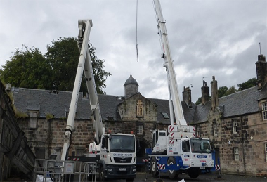 Picture of Contractors on site at the stables during works