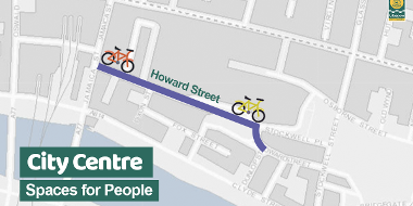 Howard St cycle lane graphic