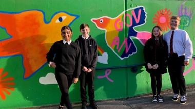 Govan High School pupils at Burghead underpass