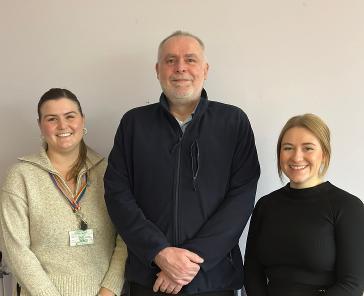 David pictured centre with colleagues Danielle and Hayleigh