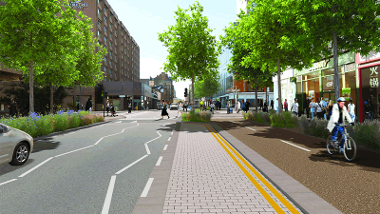 Cambridge Street Facing South towards Sauchiehall St