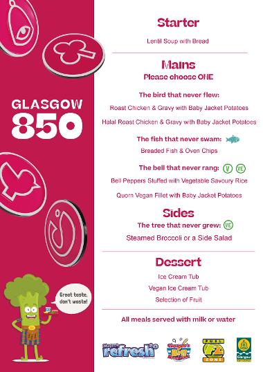 Glasgow 850 Lunch Menu