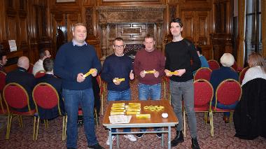 Pictured L-R: Cllr Allan Casey, Steff Kerr, Jimmy and Cllr Declan Blench